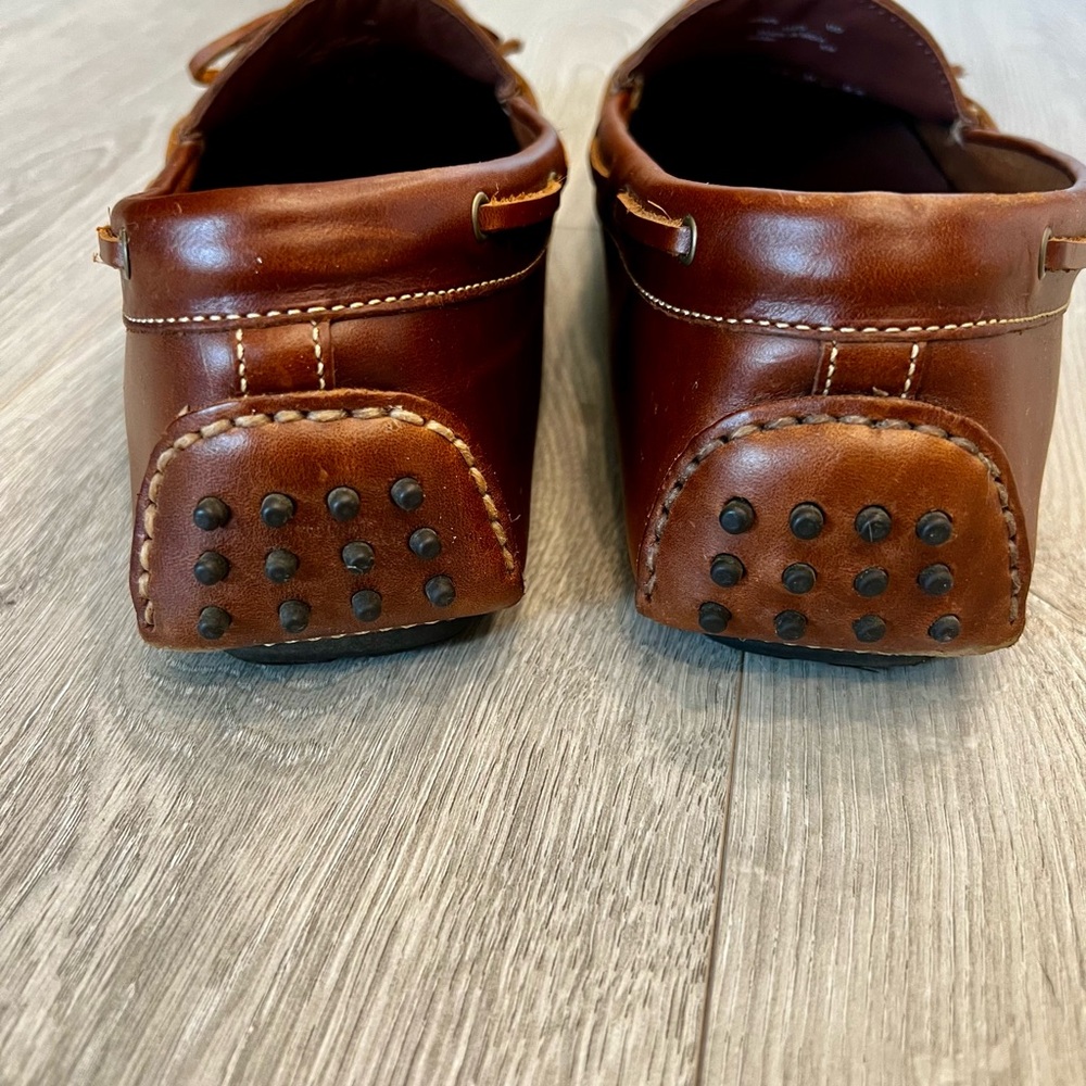 Mens Brown Leather Moccasins - Picture 5 of 10